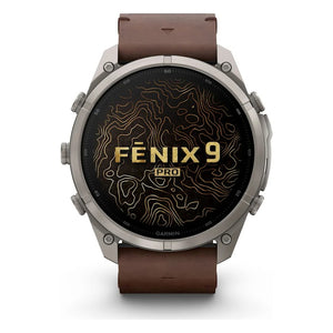 Garmin Fēnix® 9 Pro inReach® 51mm Titanium brown leather strap Watch 010-04337-41