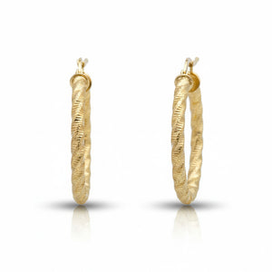 AROS ORO 18KL RIZADOS - 25MM