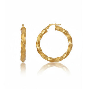 AROS ORO 18KL RIZADOS -  25MM