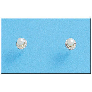 PENDIENTES PLATA 925MM PERLA + CIRCONITAS