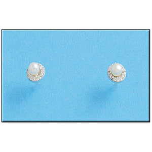 PENDIENTES PLATA 925MM PERLA + CIRCONITAS