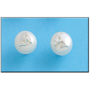 PENDIENTE PLATA 925MM DELFIN PERLA