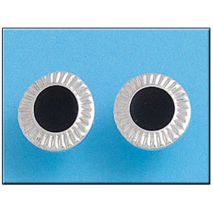 PENDIENTE PLATA 925MM CIRCULO NEGRO - 15MM