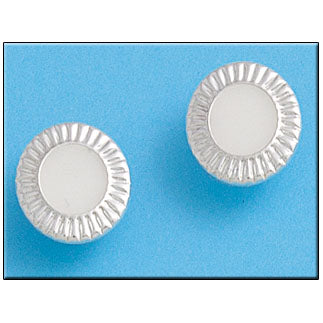 PENDIENTE PLATA 925MM CIRCULO BLANCO - 15MM