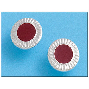 PENDIENTE PLATA 925MM CIRCULO ROJO - 15MM