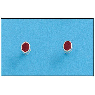 PENDIENTE PLATA 925MM OVAL ROJO