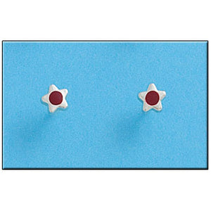 PENDIENTES PLATA 925MM ESTRELLA ROJA - 5MM