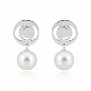 PENDIENTES PLATA 925MM CIRCULO + PERLAS