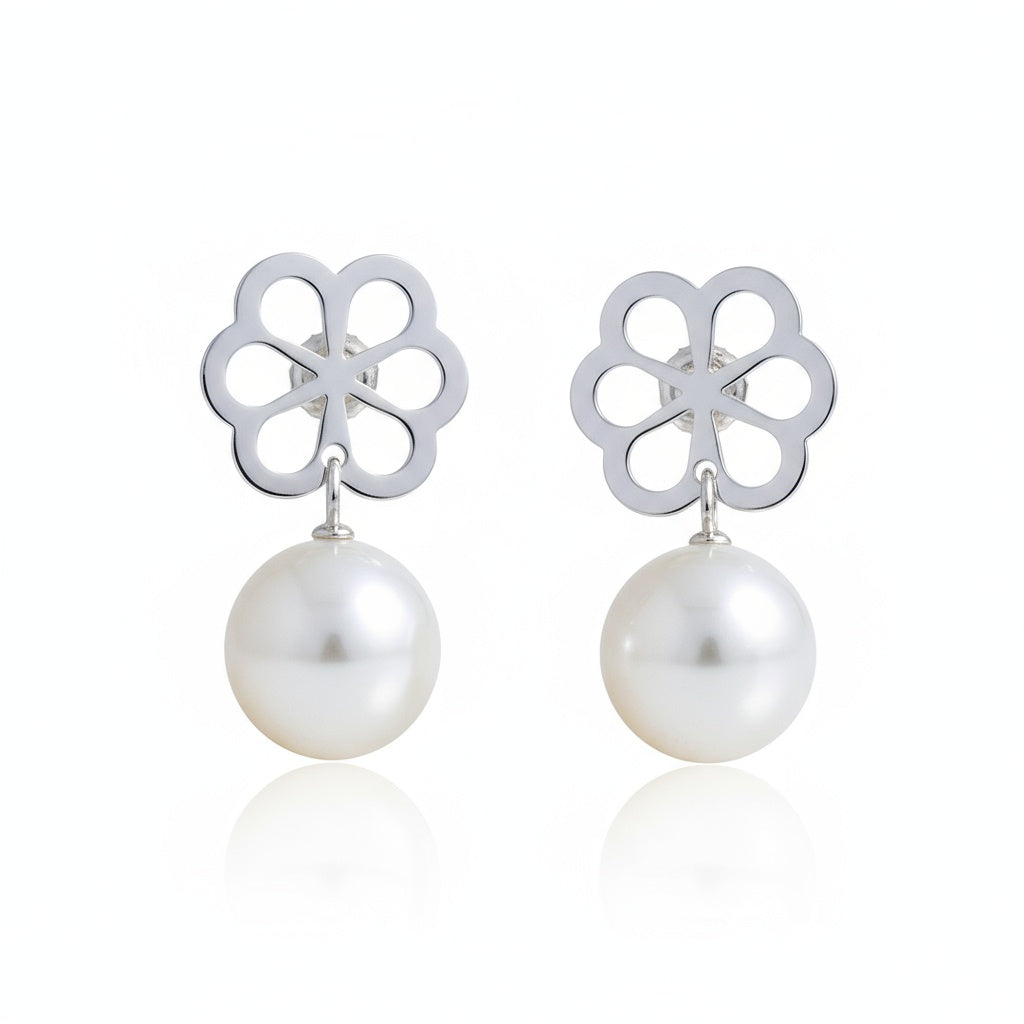 PENDIENTE PLATA 925MM FLOR PERLA