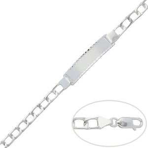 PULSERA CON PLACA PLATA 925MM - 6MM