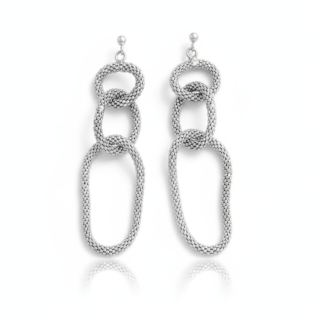 PENDIENTES CADENAS PLATA 925MM