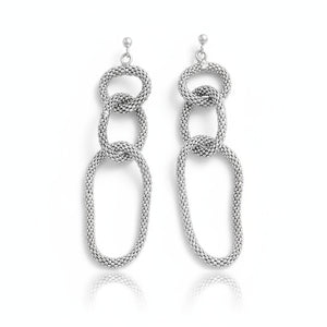 PENDIENTES CADENAS PLATA 925MM