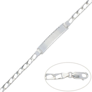 PULSERA CON PLACA PLATA 925MM - 5MM