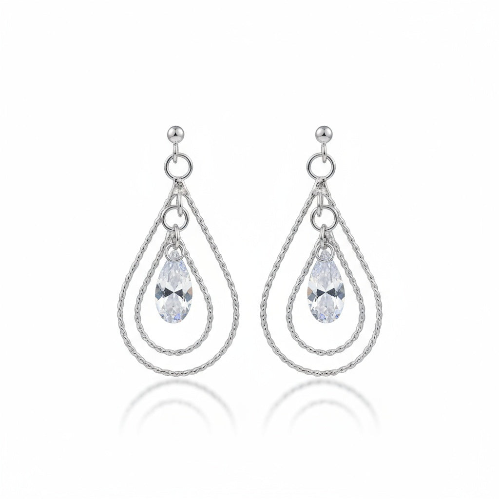 PENDIENTES LAGRIMA PLATA 925MM