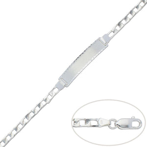 PULSERA CON PLACA PLATA 925MM - 4MM