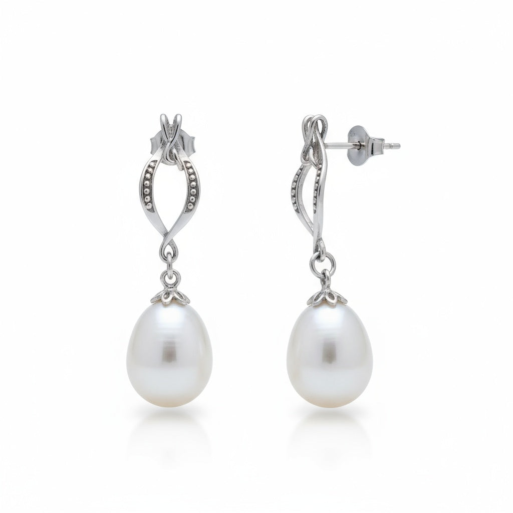 PENDIENTES PLATA 925MM PERLA CULTIVADA