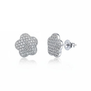 PENDIENTES FLOR CIRCONITAS PLATA 925MM