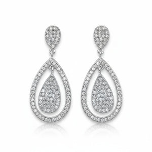 PENDIENTES PLATA 925MM LAGRIMA CIRCONITAS