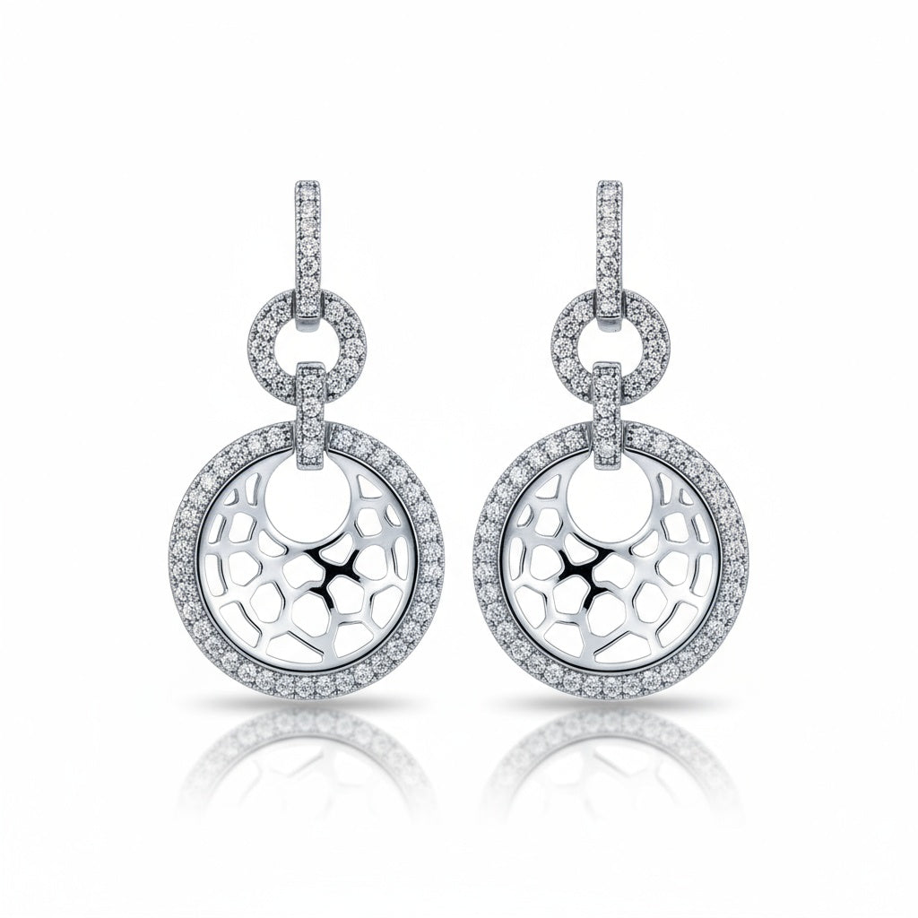 PENDIENTES PLATA 925MM CIRCULO CIRCONITAS