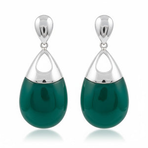 PENDIENTES PLATA 925MM RESINA VERDE