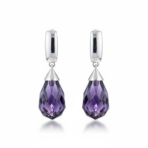 PENDIENTES PLATA 925MM PIEDRA VIOLETA