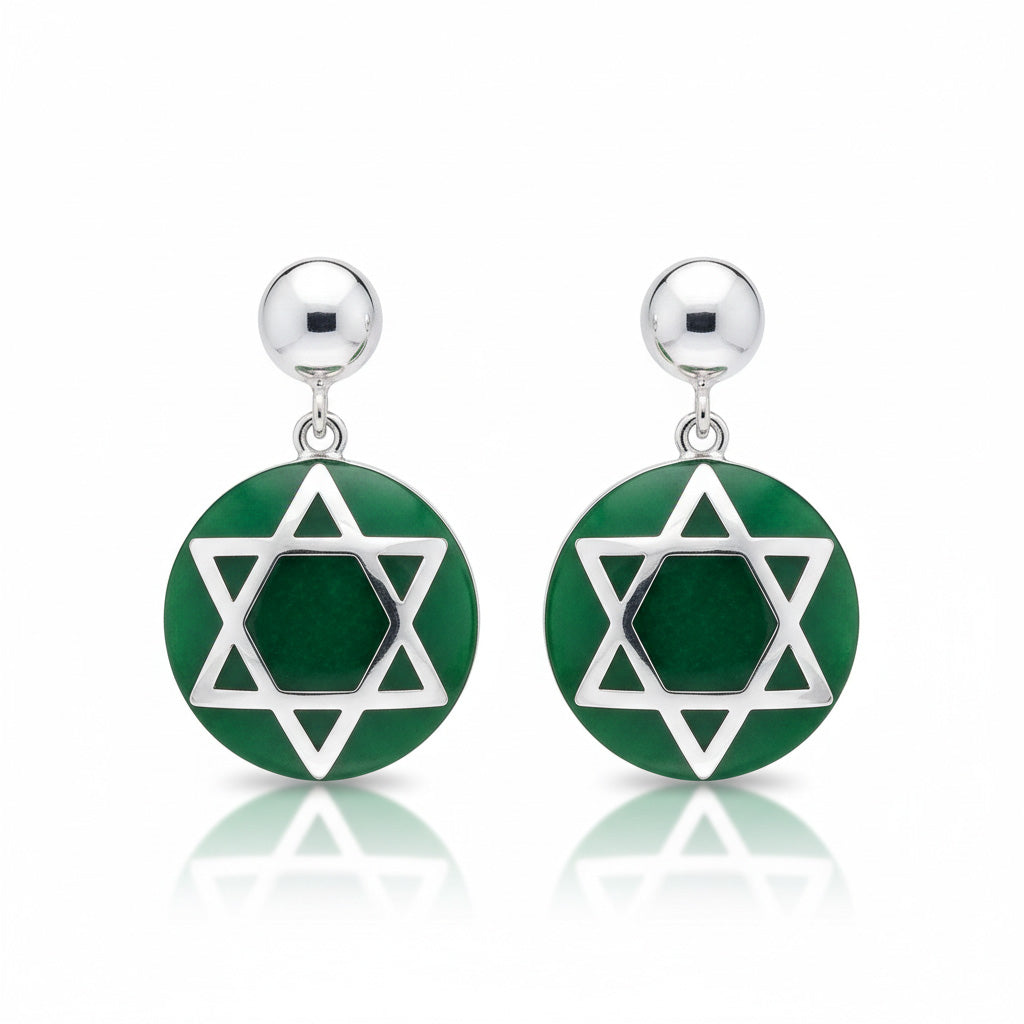 PENDIENTES PLATA 925MM RESINA VERDE