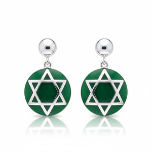PENDIENTES PLATA 925MM RESINA VERDE