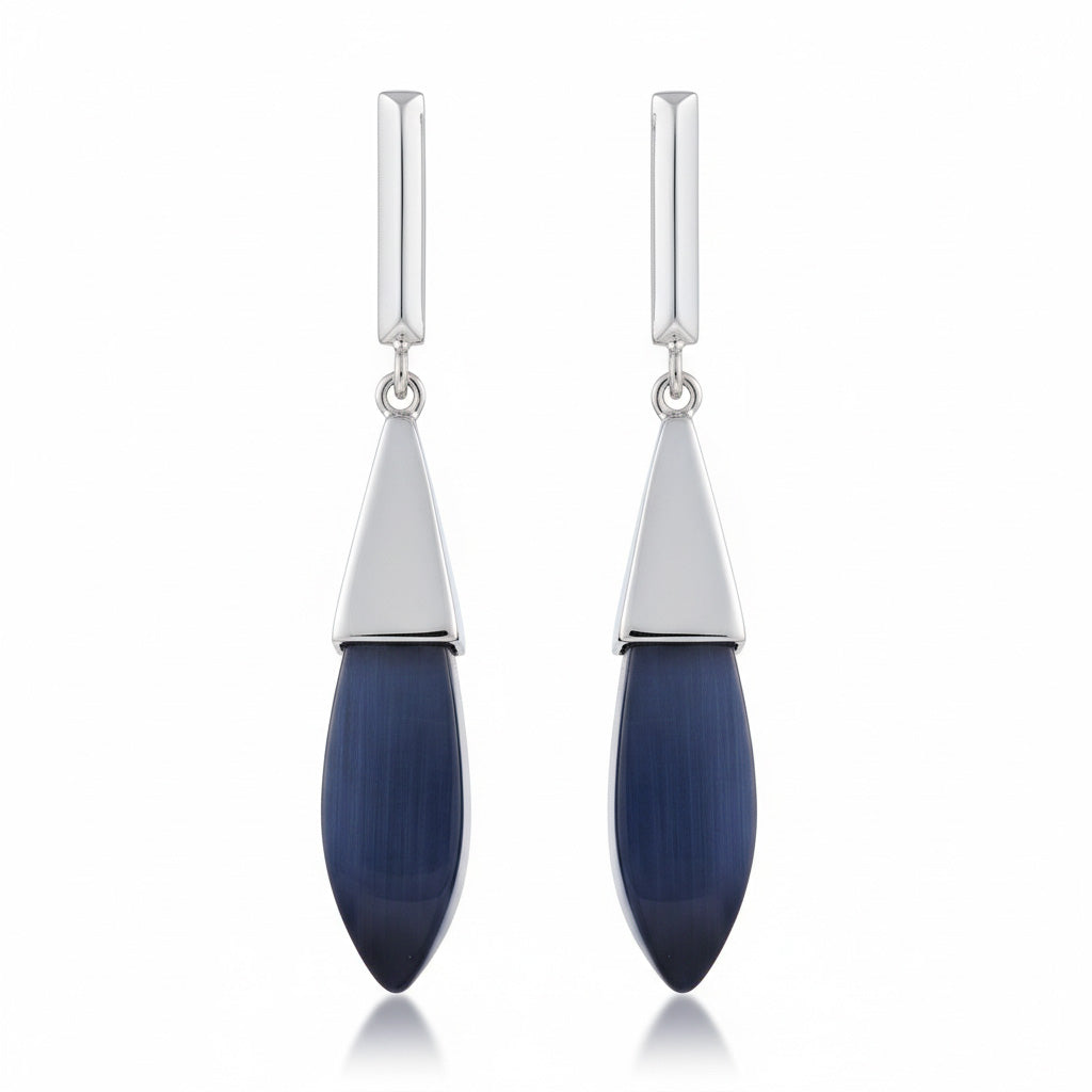 PENDIENTES PLATA 925MM OJO DE GATO