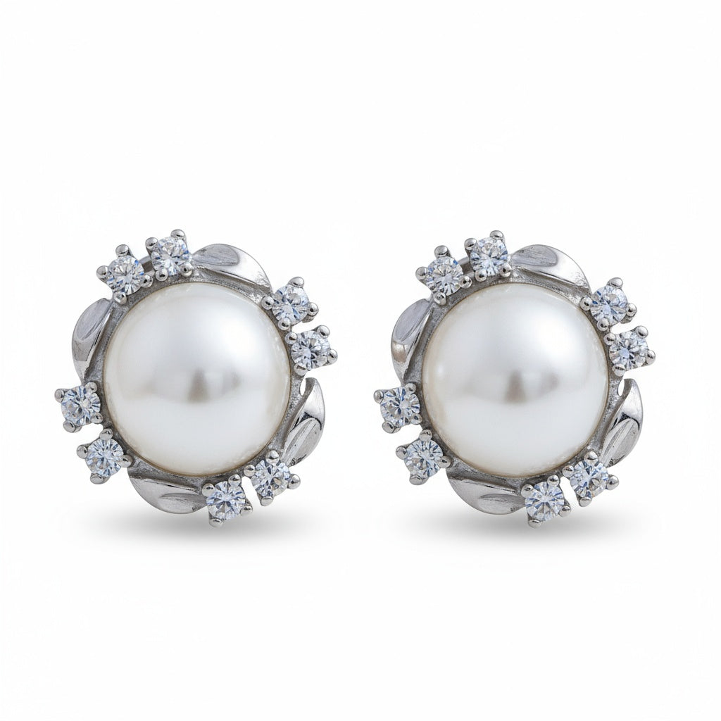PENDIENTE PLATA 925MM PERLA CHINA - 12MM