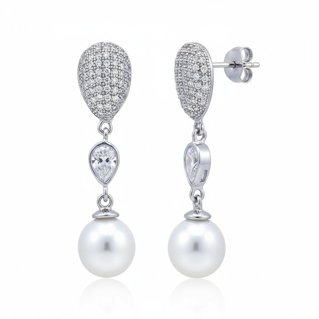 PENDIENTES PLATA 925MM PERLAS