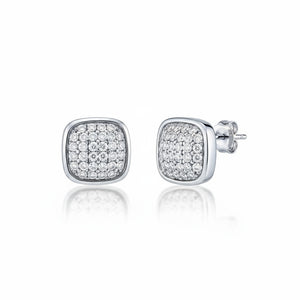 PENDIENTES CUADRADO PLATA 925MM