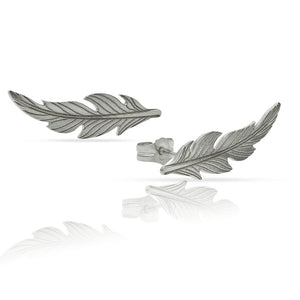 PENDIENTES PLATA 925MM TREPADORES PLUMA