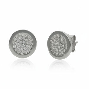 PENDIENTES PLATA 925MM CIRCONITAS REDONDOS - 9.50MM