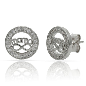 PENDIENTES PLATA 925MM MAMA + INFINITO - 10MM