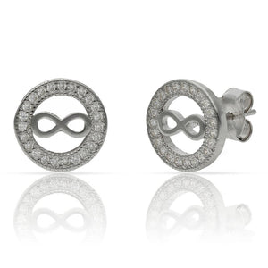 PENDIENTES PLATA 925MM INFINITO CIRCONITAS - 10MM