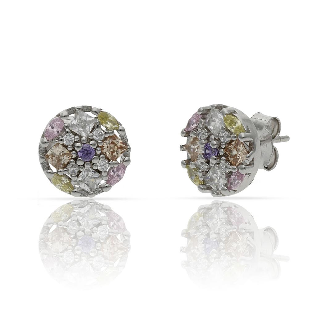 PENDIENTES PLATA 925MM PIEDRAS COLOR - 9.50MM