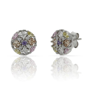 PENDIENTES PLATA 925MM PIEDRAS COLOR - 9.50MM