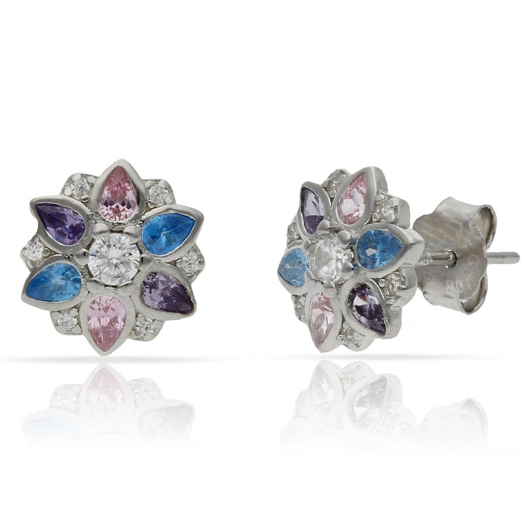 PENDIENTES PLATA 925MM FLOR - 10MM