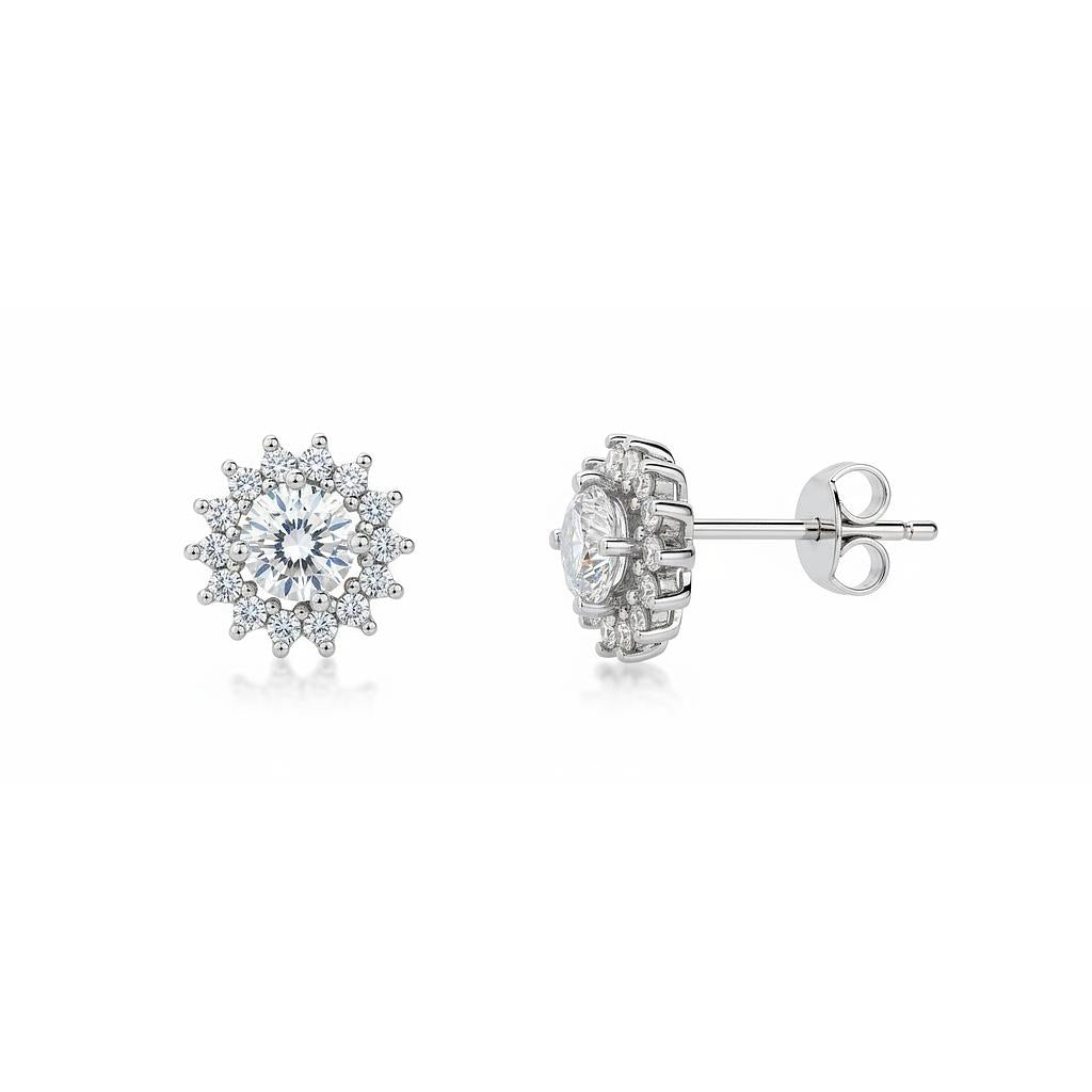 PENDIENTES PLATA 925MM CIRCONITAS - 10MM