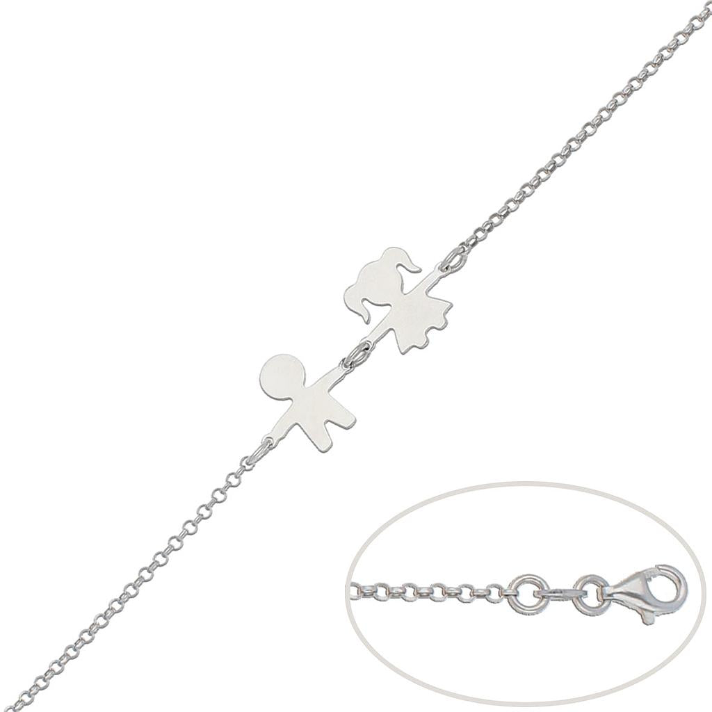 PULSERA PLATA 925MM NIÑO + NIÑA