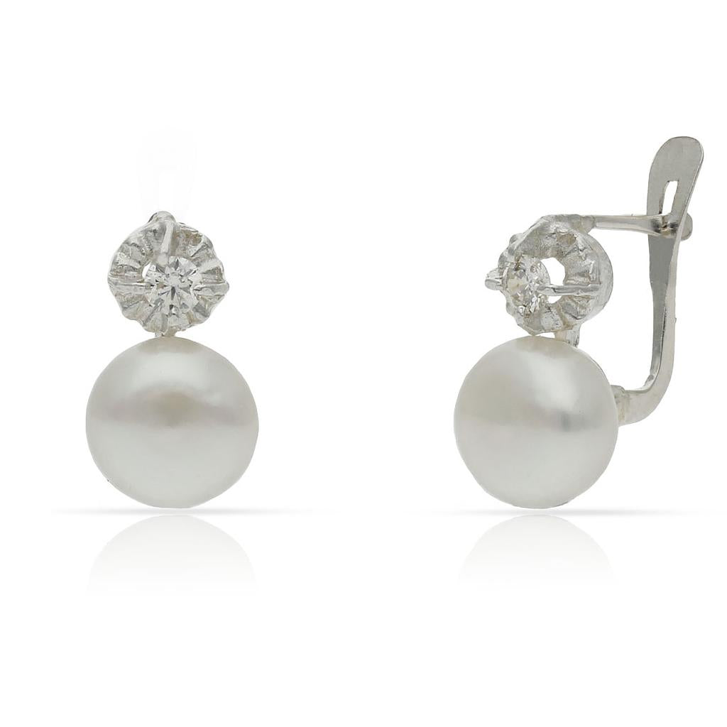 PENDIENTES PLATA 925MM PERLAS