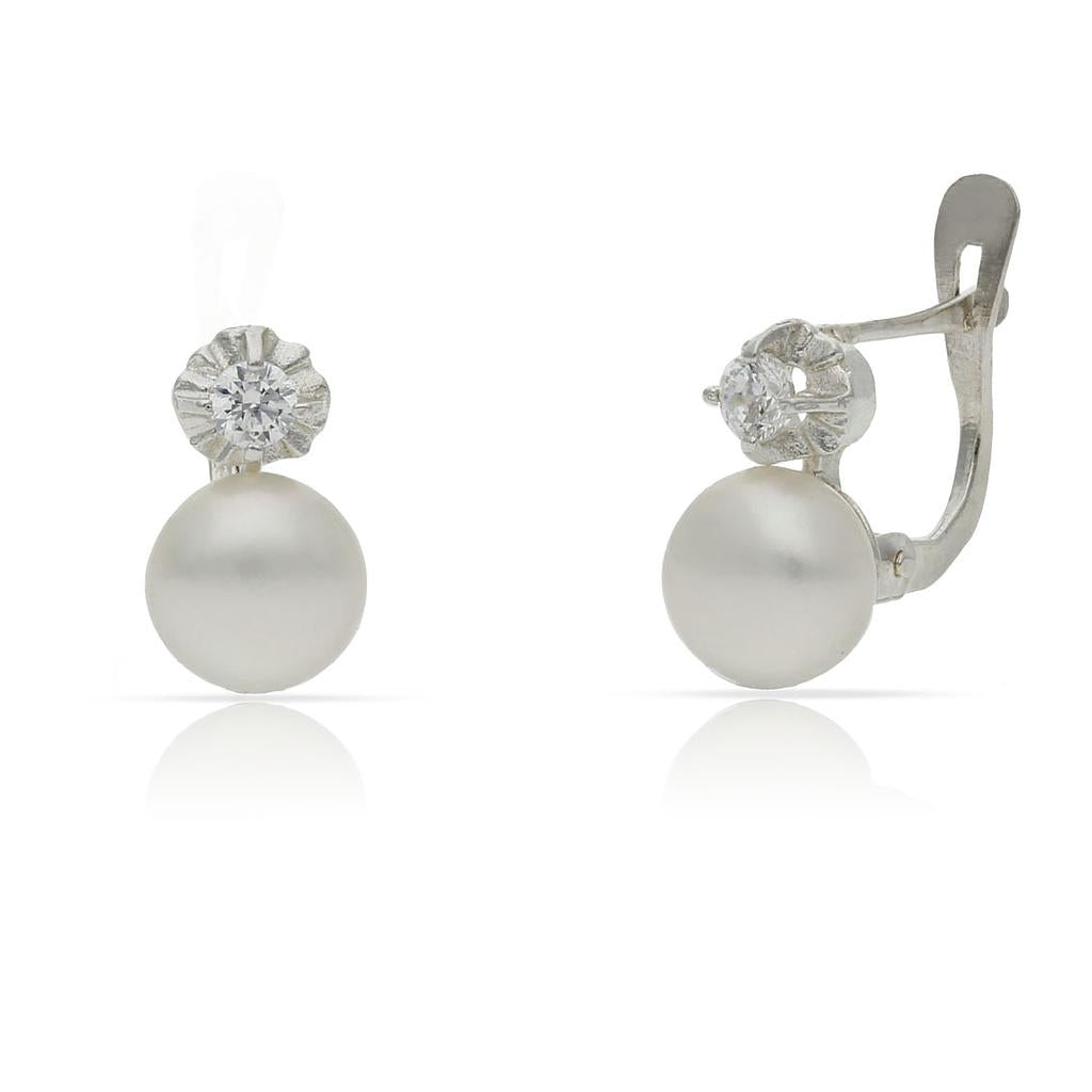 PENDIENTES PLATA 925MM PERLAS