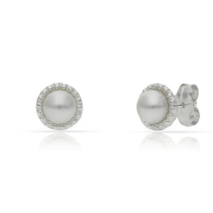 PENDIENTES PLATA 925MM PERLAS - 7MM