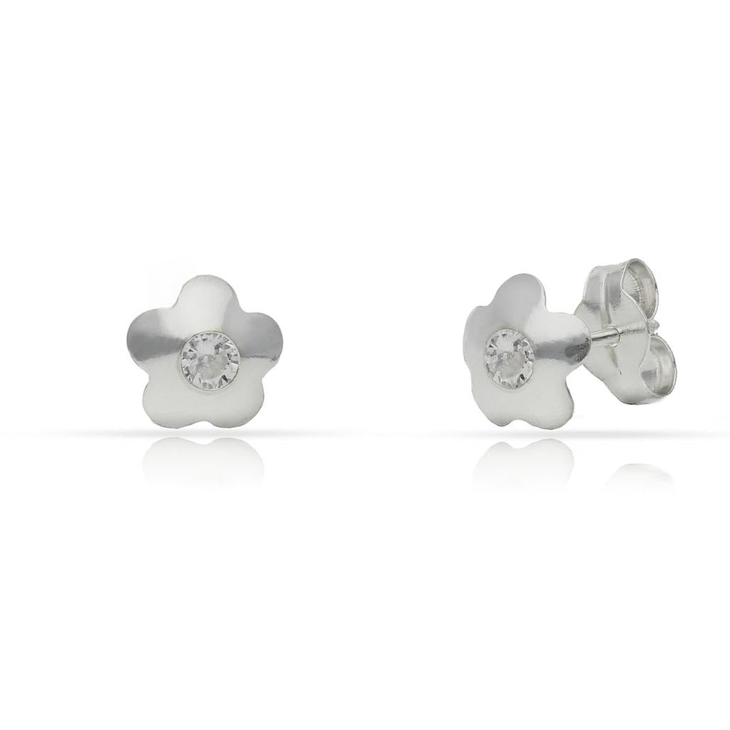 PENDIENTES PLATA 925MM FLOR CIRCONITAS - 6.50MM