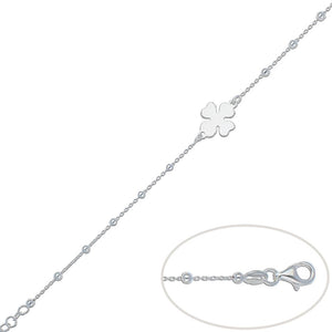 PULSERA PLATA 925MM TREBOL + BOLAS