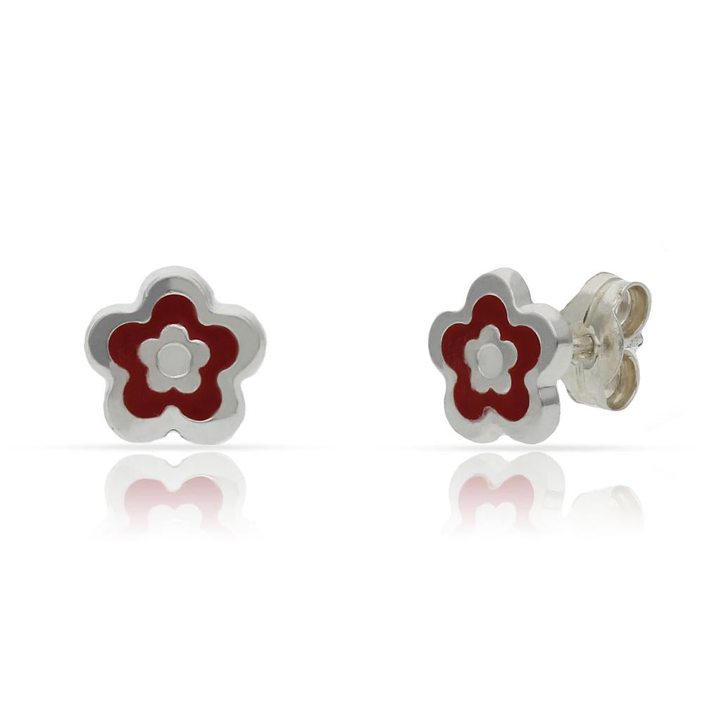 PENDIENTE PLATA 925MM FLOR ESMALTADA - 7.50MM