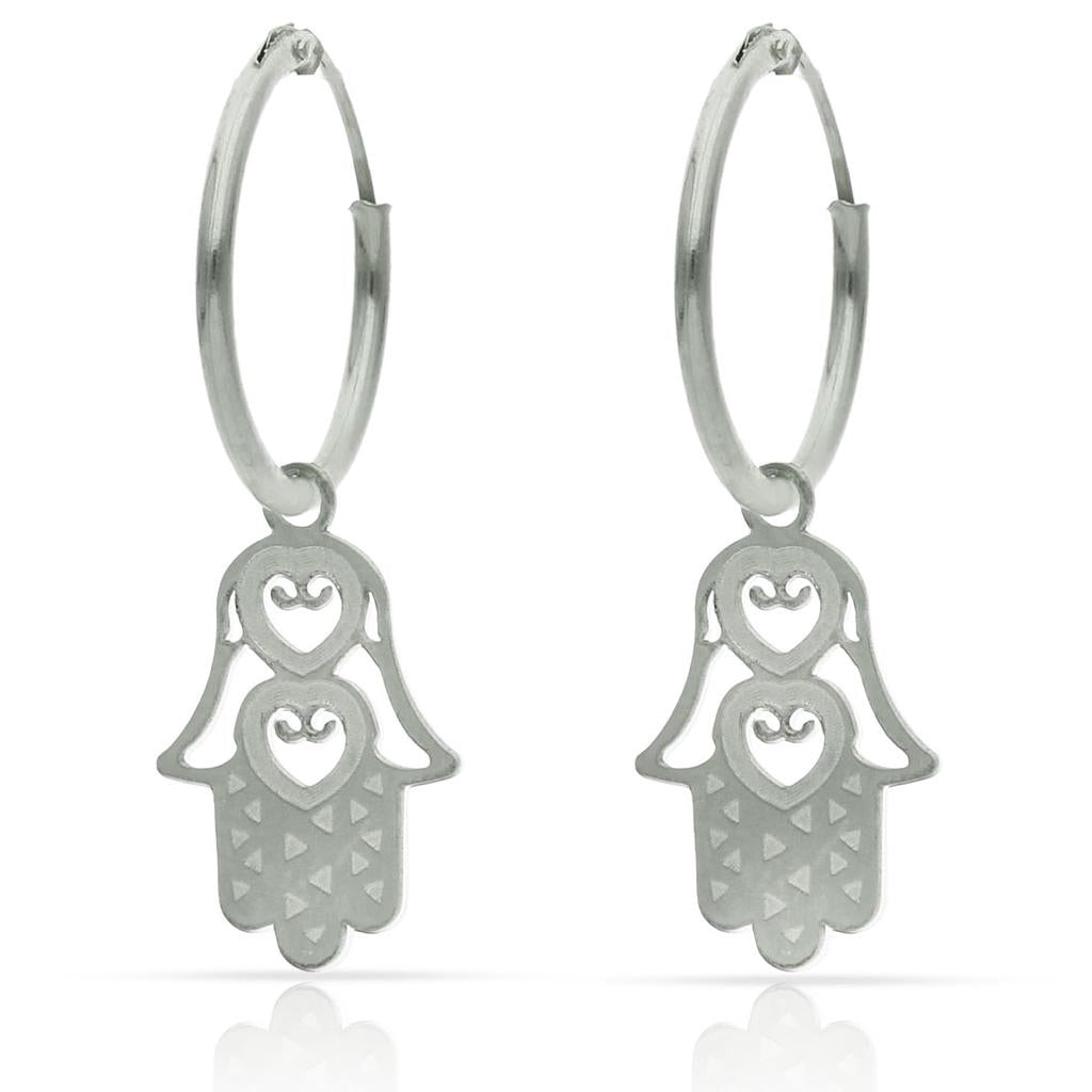 AROS PLATA 925MM MANO DE FATIMA - 12MM