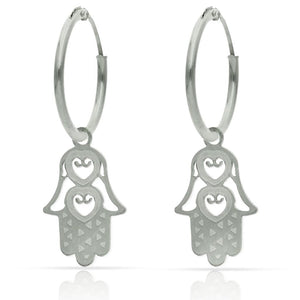AROS PLATA 925MM MANO DE FATIMA - 12MM