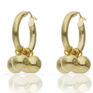 AROS PLATA CHAPADA ORO BOLAS - 12MM