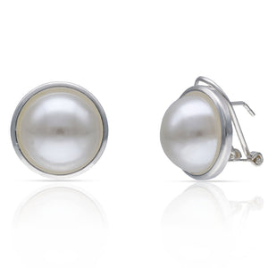 PENDIENTES PLATA 925MM CERCO + PERLAS - 14MM